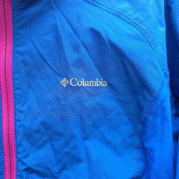 Columbia Hooded Full-Zip Omni-Shield Windbreaker Rain Jacket Blue Size Small - Picture 3 of 5